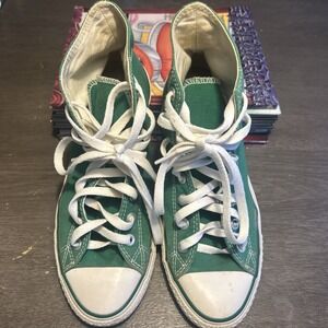 Green High Top Converse Chuck Taylor Sneakers Size Men's 9 Womens 11 VERY CLEAN